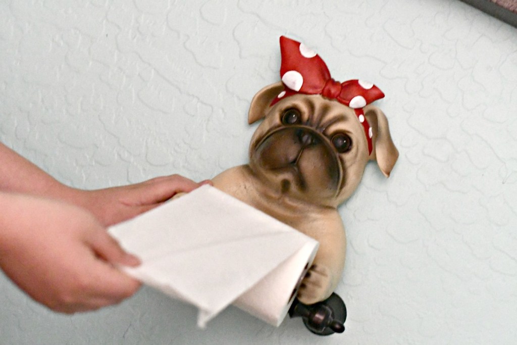 Pug toilet paper holder