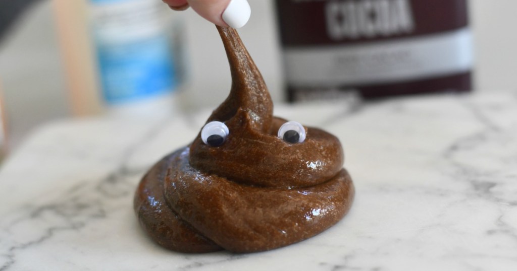 poop slime swirly with googly eyes 