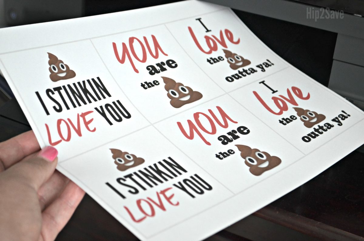 gag gift emoji poop printable coming out of the printer