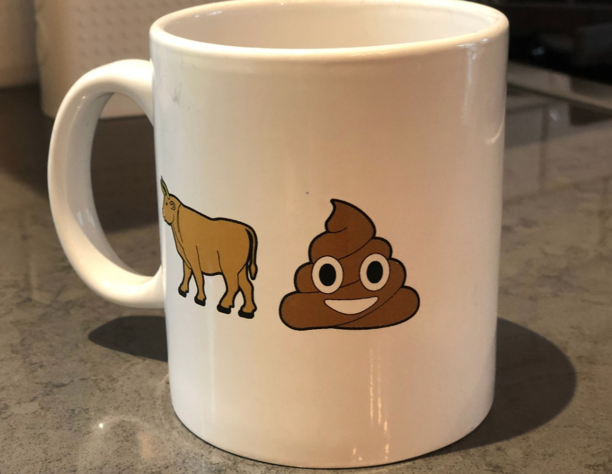 bull + poop emoji mug