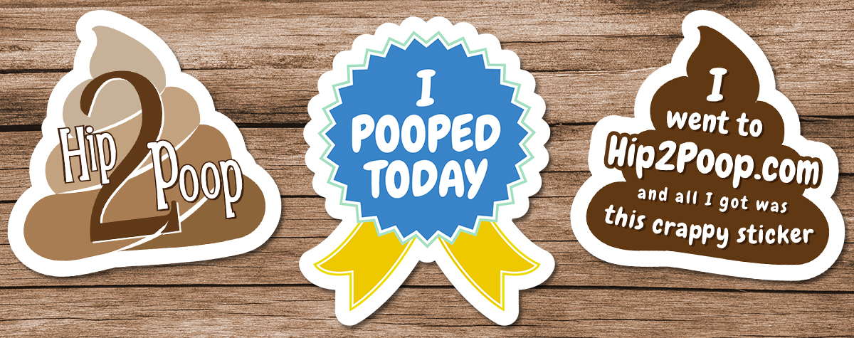 assortment of poop-themed stickers