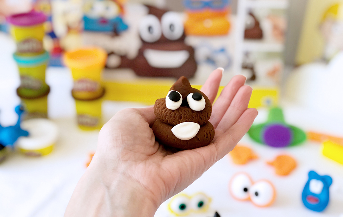 poop play-doh set — poop swirl made from brown play-doh