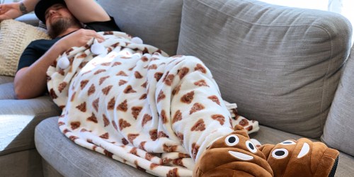 Curl Up With This Warm and Cozy Poop-Emoji Blanket